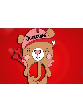 Σετ των 2 Intra απο ξύλο plywood  Χρώμα wenge 3mm-4mm πάχος - Έρωτας γράμμα J του Αγίου Βαλεντίνου Δίασταση 20x20 cm INTRAFABR-68659221