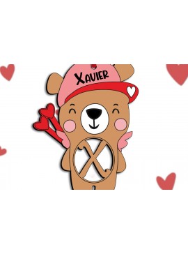 Σετ των 2 Intra απο ξύλο plywood  Χρώμα wenge 3mm-4mm πάχος - Έρωτας γράμμα X του Αγίου Βαλεντίνου Δίασταση 20x20 cm INTRAFABR-122534987