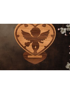 Σετ των 2 Intra απο ξύλο plywood  Χρώμα wenge 3mm-4mm πάχος - Στάση κοπής με λέιζερ Έρως Δίασταση 20x20 cm INTRAFABR-111009152