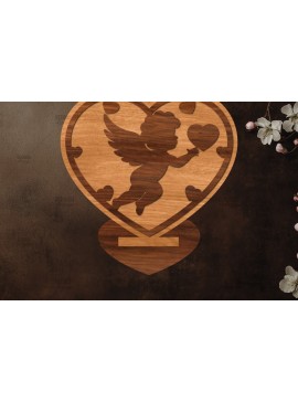 Σετ των 2 Intra απο ξύλο plywood  Χρώμα wenge 3mm-4mm πάχος - Στάση κοπής με λέιζερ Έρως Δίασταση 20x20 cm INTRAFABR-111018542