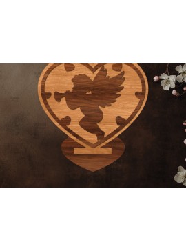 Σετ των 2 Intra απο ξύλο plywood  Χρώμα wenge 3mm-4mm πάχος - Στάση κοπής με λέιζερ Έρως Δίασταση 20x20 cm INTRAFABR-120581874