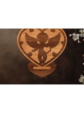 Σετ των 2 Intra απο ξύλο plywood  Χρώμα wenge 3mm-4mm πάχος - Στάση κοπής με λέιζερ Έρως Δίασταση 20x20 cm INTRAFABR-106139737