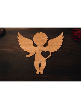 Σετ των 2 Intra απο ξύλο plywood  Χρώμα wenge 3mm-4mm πάχος - Cupid , Valentine Δίασταση 20x20 cm INTRAFABR-118944199