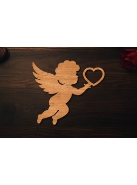 Σετ των 2 Intra απο ξύλο plywood  Χρώμα wenge 3mm-4mm πάχος - Cupid , Valentine Δίασταση 20x20 cm INTRAFABR-124358010