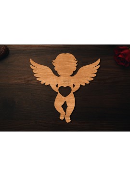 Σετ των 2 Intra απο ξύλο plywood  Χρώμα wenge 3mm-4mm πάχος - Cupid , Valentine Δίασταση 20x20 cm INTRAFABR-124358332