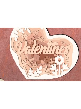 Σετ των 2 Intra απο ξύλο plywood  Χρώμα wenge 3mm-4mm πάχος - Στολίδι καρδιών Έρως, πρότυπο κοπής Δίασταση 7x6 cm INTRAFABR-88810724