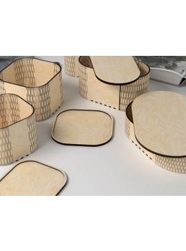 Intra απο ξύλο plywood  Χρώμα wenge 3mm-4mm πάχος - Πακέτο κυρτού κουτιού Δίασταση 100x100 cm INTRAFABR-116086032