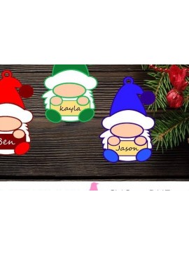 Σετ των 2 Intra απο ξύλο plywood  Χρώμα wenge 3mm-4mm πάχος - Προσαρμοσμένο στολίδι Gnome - κοπής με λέιζερ Δίασταση 6x6 cm INTRAFABR-98703966