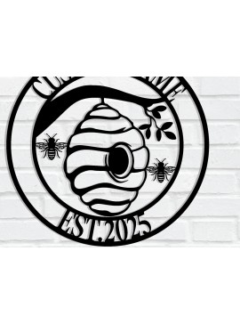 Intra απο ξύλο plywood  Χρώμα wenge 3mm-4mm πάχος - Προσαρμοσμένη πινακίδα Honey Bee Δίασταση 30x40 cm INTRAFABR-108246893