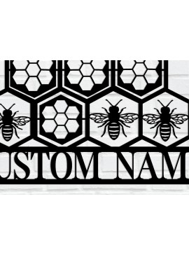 Intra απο ξύλο plywood  Χρώμα wenge 3mm-4mm πάχος - Προσαρμοσμένη πινακίδα Honey Bee Δίασταση 30x40 cm INTRAFABR-103245346