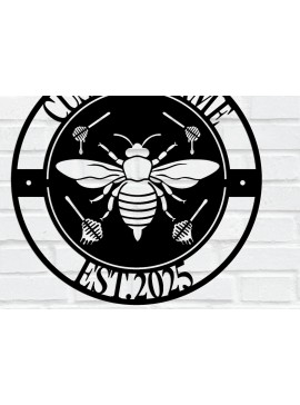 Intra απο ξύλο plywood  Χρώμα wenge 3mm-4mm πάχος - Προσαρμοσμένη πινακίδα Honey Bee Δίασταση 30x40 cm INTRAFABR-123629792