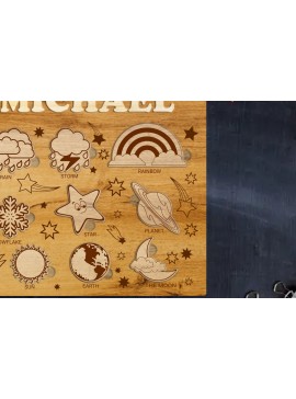 Σετ των 2 Intra απο ξύλο plywood  Χρώμα wenge 3mm-4mm πάχος - Προσαρμοσμένο παιδικό παζλ, πρότυπο κοπής με λέιζερ Δίασταση 11x12 cm INTRAFABR-117516604