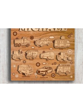 Σετ των 2 Intra απο ξύλο plywood  Χρώμα wenge 3mm-4mm πάχος - Προσαρμοσμένο παιδικό παζλ, πρότυπο κοπής σε στρώσεις Δίασταση 11x12 cm INTRAFABR-77355321