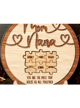 Intra απο ξύλο plywood  Χρώμα wenge 3mm-4mm πάχος - Προσαρμοσμένη πινακίδα παζλ για τη γιορτή της μητέρας Δίασταση 30x20 cm INTRAFABR-120973662