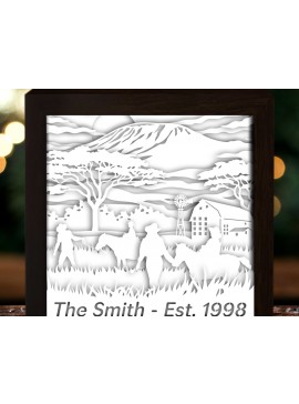 Σετ των 2 Intra απο ξύλο plywood  Χρώμα wenge 3mm-4mm πάχος - Προσαρμοσμένο Όνομα και Έτος Αγρότης Οικογένειας Δίασταση 20x20 cm INTRAFABR-120973921