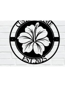 Intra απο ξύλο plywood  Χρώμα wenge 3mm-4mm πάχος - Προσαρμοσμένη πινακίδα Tropical Hibiscus Δίασταση 30x40 cm INTRAFABR-109760436