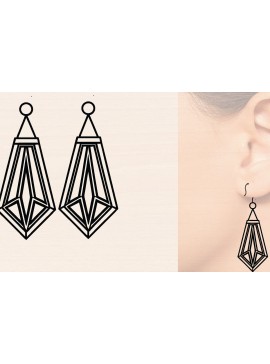 Σετ των 3 Intra απο ξύλο plywood  Χρώμα wenge 3mm-4mm πάχος - Προσαρμοσμένα Ξύλινα Σκουλαρίκια Δίασταση 3x3 cm INTRAFABR-109528899