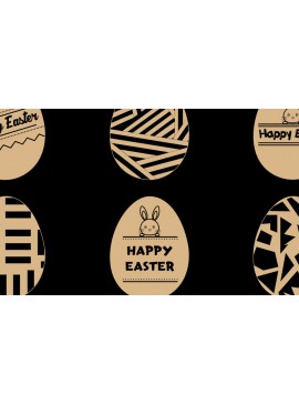 Σετ των 2 Intra απο ξύλο plywood  Χρώμα wenge 3mm-4mm πάχος - Κόψιμο υ/Λέιζερ Κόψιμο Πασχαλινό Αυγό Bundle Δίασταση 15x15 cm INTRAFABR-87838814