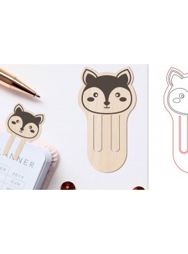 Σετ των 2 Intra απο ξύλο plywood  Χρώμα wenge 3mm-4mm πάχος - Χαριτωμένο ζώο σελιδοδείκτης κοπής με λέιζερ Δίασταση 5x20 cm INTRAFABR-124493030