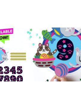 Σετ των 2 Intra απο ξύλο plywood  Χρώμα wenge 3mm-4mm πάχος - Cute Cat Cake Topper 3D Δίασταση 20x20 cm INTRAFABR-108901707