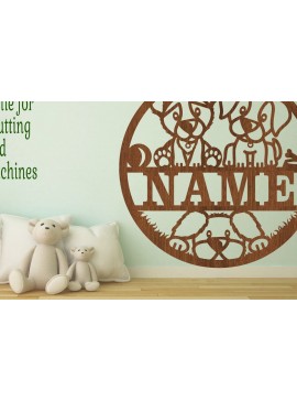 Intra απο ξύλο plywood  Χρώμα wenge 3mm-4mm πάχος - Cute Dog Name Sin Δίασταση 30x20 cm INTRAFABR-102067832