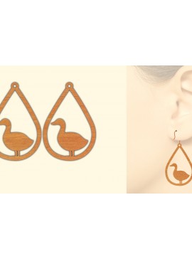 Σετ των 3 Intra απο ξύλο plywood  Χρώμα wenge 3mm-4mm πάχος - Cute Duck Wood Σκουλαρίκια Δίασταση 3x3 cm INTRAFABR-115747097