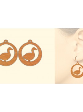 Σετ των 3 Intra απο ξύλο plywood  Χρώμα wenge 3mm-4mm πάχος - Cute Duck Wood Σκουλαρίκια Δίασταση 3x3 cm INTRAFABR-115747131