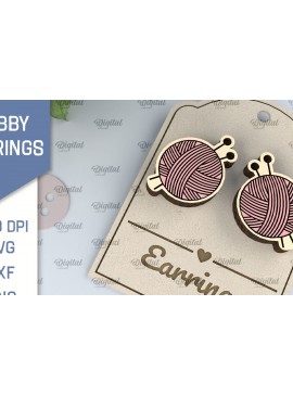 Σετ των 3 Intra απο ξύλο plywood  Χρώμα wenge 3mm-4mm πάχος - Χαριτωμένα σκουλαρίκια με λέιζερ Δίασταση 3x3 cm INTRAFABR-115747161