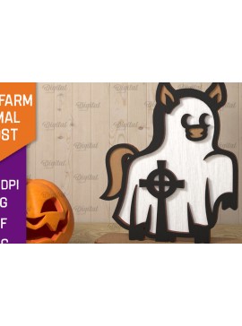 Intra απο ξύλο plywood  Χρώμα wenge 3mm-4mm πάχος - Cute Farm Animal Ghost Δίασταση 30x20 cm INTRAFABR-101757677