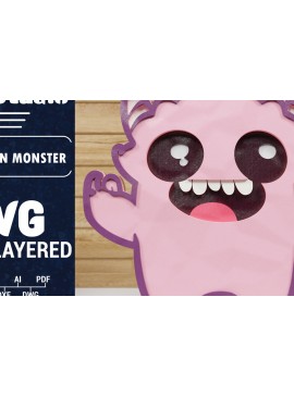 Intra απο ξύλο plywood  Χρώμα wenge 3mm-4mm πάχος - Χαριτωμένο Halloween Monster 3D Papercut Δίασταση 1500x1500 cm INTRAFABR-98987362