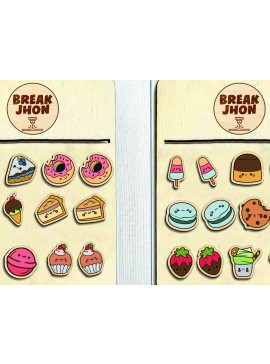 Σετ των 3 Intra απο ξύλο plywood  Χρώμα wenge 3mm-4mm πάχος - Χαριτωμένα σκουλαρίκια Kawaii Stud -Break Jhon Δίασταση 3x3 cm INTRAFABR-122961157