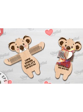 Intra απο ξύλο plywood  Χρώμα wenge 3mm-4mm πάχος - Cute Koala Candy Holder Δίασταση 30x20 cm INTRAFABR-100936848