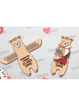 Intra απο ξύλο plywood  Χρώμα wenge 3mm-4mm πάχος - Cute Lama Candy Holder Δίασταση 30x20 cm INTRAFABR-100940203