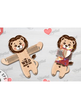 Intra απο ξύλο plywood  Χρώμα wenge 3mm-4mm πάχος - Cute Lion Candy Holder Δίασταση 30x20 cm INTRAFABR-119507551