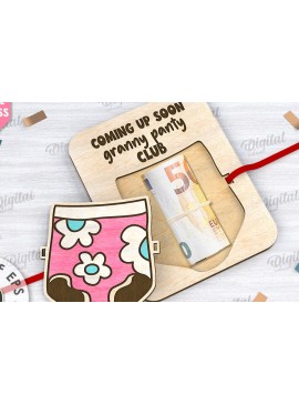 Intra απο ξύλο plywood  Χρώμα wenge 3mm-4mm πάχος - Cute Money Holder με λέιζερ Δίασταση 30x20 cm INTRAFABR-101711647