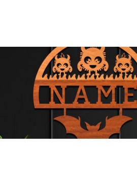 Intra απο ξύλο plywood  Χρώμα wenge 3mm-4mm πάχος - Cute Monster Name Δίασταση 30x20 cm INTRAFABR-28417245