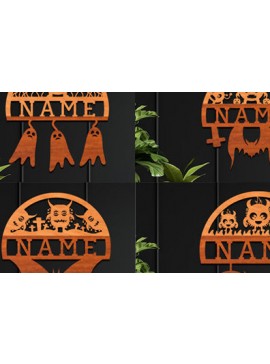 Intra απο ξύλο plywood  Χρώμα wenge 3mm-4mm πάχος - Cute Monster Name Σετ Δίασταση 30x20 cm INTRAFABR-112160670