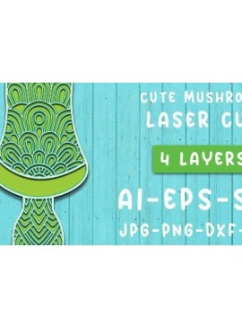 Intra απο ξύλο plywood  Χρώμα wenge 3mm-4mm πάχος - Χαριτωμένη μανιταριών Δίασταση 30x20 cm INTRAFABR-26488395