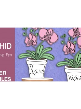 Σετ των 2 Intra απο ξύλο plywood  Χρώμα wenge 3mm-4mm πάχος - Cute Orchids . Λατρεύω το Μαμά Δίασταση 20x20 cm INTRAFABR-102426672