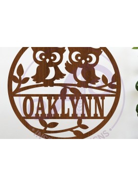Intra απο ξύλο plywood  Χρώμα wenge 3mm-4mm πάχος - Cute Owls Όνομα τοίχου Τέχνη με λέιζερ κομμένο σημάδι Δίασταση 40x50 cm INTRAFABR-77677228