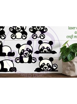 Intra απο ξύλο plywood  Χρώμα wenge 3mm-4mm πάχος - Cute Pandas σχήματα αρχείων. 8 Δίασταση 30x20 cm INTRAFABR-77677292