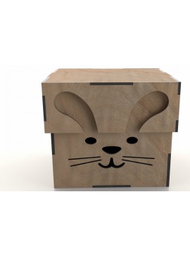 Intra απο ξύλο plywood  Χρώμα wenge 3mm-4mm πάχος - Cute Rabbit Box με Καπάκι File Δίασταση 121x121 cm INTRAFABR-64137059