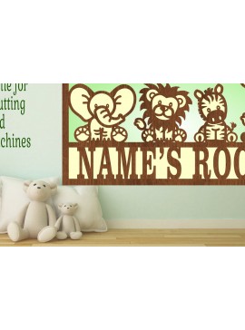 Intra απο ξύλο plywood  Χρώμα wenge 3mm-4mm πάχος - Χαριτωμένα ζώα Safari Όνομα σκηνής Δίασταση 30x20 cm INTRAFABR-112013070