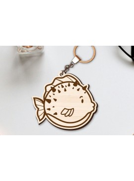 Σετ των 2 Intra απο ξύλο plywood  Χρώμα wenge 3mm-4mm πάχος - Χαριτωμένο θαλάσσιο μπρελόκ Δίασταση 4x4 cm INTRAFABR-119764046