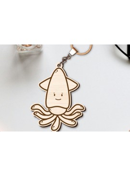 Σετ των 2 Intra απο ξύλο plywood  Χρώμα wenge 3mm-4mm πάχος - Χαριτωμένο θαλάσσιο μπρελόκ Δίασταση 4x4 cm INTRAFABR-119764065