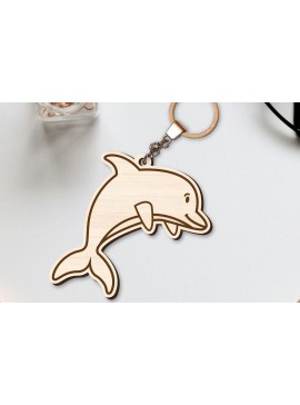 Σετ των 2 Intra απο ξύλο plywood  Χρώμα wenge 3mm-4mm πάχος - Χαριτωμένο θαλάσσιο μπρελόκ Δίασταση 4x4 cm INTRAFABR-109410098