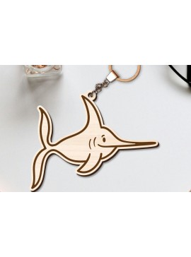 Σετ των 2 Intra απο ξύλο plywood  Χρώμα wenge 3mm-4mm πάχος - Χαριτωμένο θαλάσσιο μπρελόκ Δίασταση 4x4 cm INTRAFABR-106401236