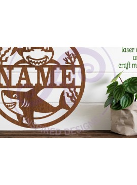 Intra απο ξύλο plywood  Χρώμα wenge 3mm-4mm πάχος - Cute Shark Name Sin Δίασταση 30x20 cm INTRAFABR-69673732