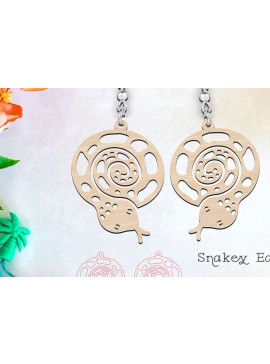 Intra απο ξύλο plywood  Χρώμα wenge 3mm-4mm πάχος - Cute Snake Animal Earrings Δίασταση 900x900 cm INTRAFABR-69674683