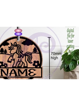 Intra απο ξύλο plywood  Χρώμα wenge 3mm-4mm πάχος - Χαριτωμένο σχέδιο με χαραγμένο ετικέτα μονόκερου Δίασταση 30x20 cm INTRAFABR-125294286